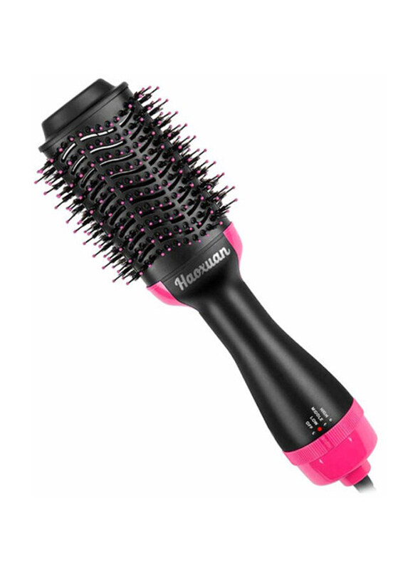 

Generic 3-In-1 Hot Air Hair Dryer Brush, Black/Pink
