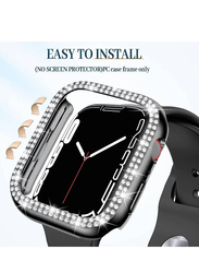 Bling Crystal Diamond Protective Bumper Frame Case Cover for Apple iWatch 45mm, Black