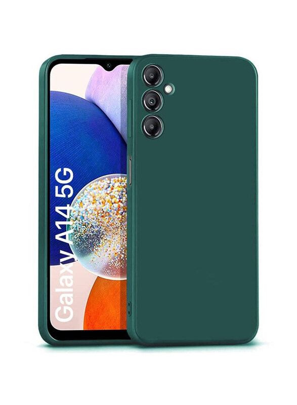 

Generic Samsung Galaxy A14 5G Protective Shockproof Soft Liquid Silicone Mobile Phone Case Cover, Green