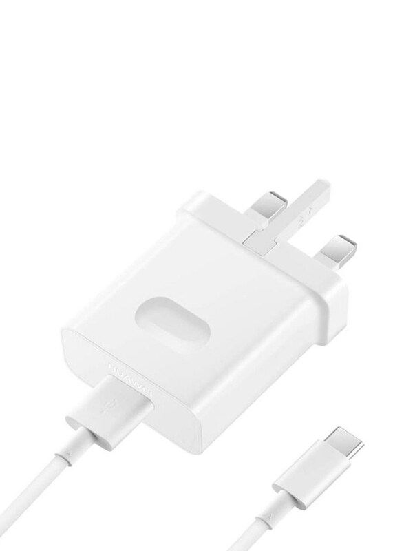 Quick Fast Charger Travel Adapter With Type C Cable, White