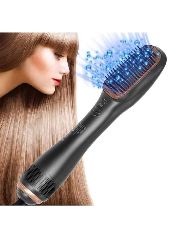 Arabest 3 In 1 Professional Hair Brush Negative Ion Blow Dryer Straightening Brush Hot Air Styling Comb, Black