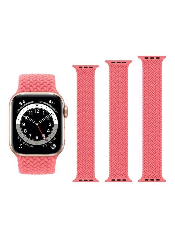 3-Piece Replacement Band For Apple Watch Series 1/2/3/4/5/6/SE 42/44mm Pink Punch