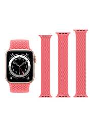 3-Piece Replacement Band For Apple Watch Series 1/2/3/4/5/6/SE 42/44mm Pink Punch