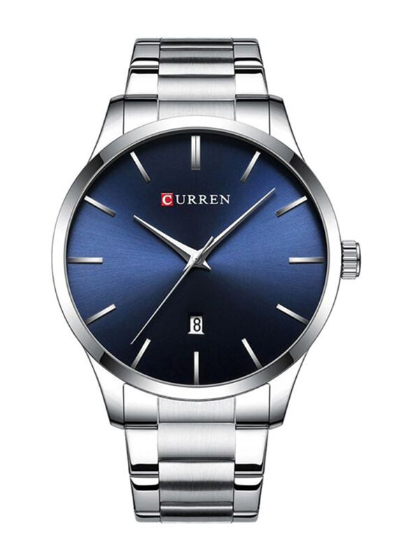 

Curren Analog Watch Unisex with Alloy Band, J4266S-BL, Silver-Dark Blue