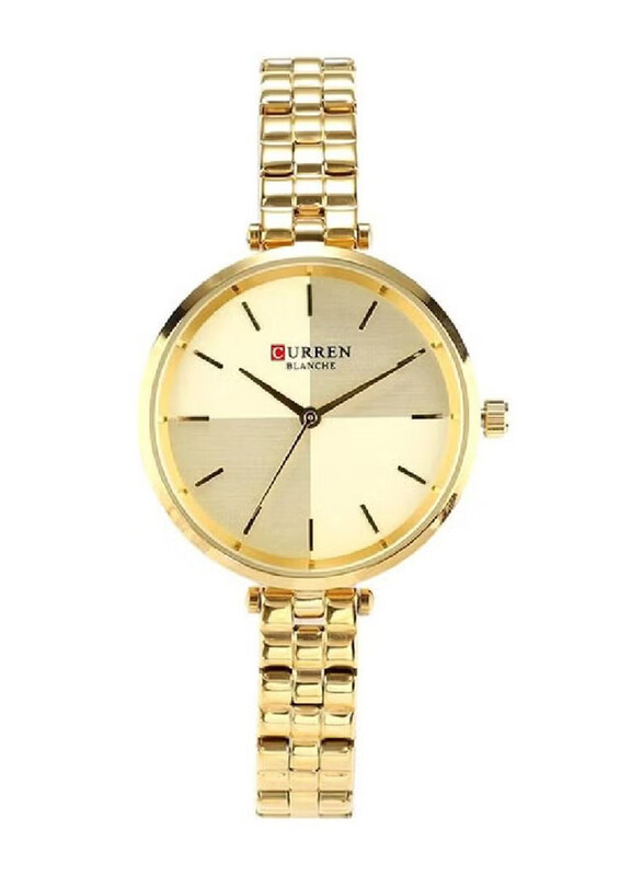 

Curren Quartz Analog Wrist Watch for Women with Stainless Steel Band, Water Resistant, Gold