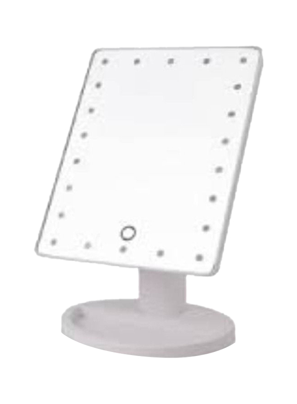 Touch Screen Vanity Mirror with LED Brightness Light, White