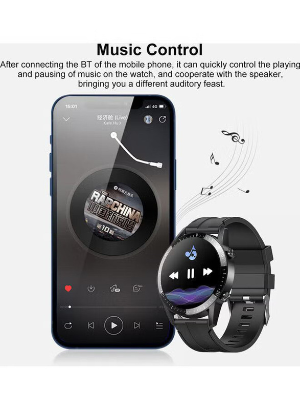 TM02 Waterproof Touch Screen Smartwatch, Black