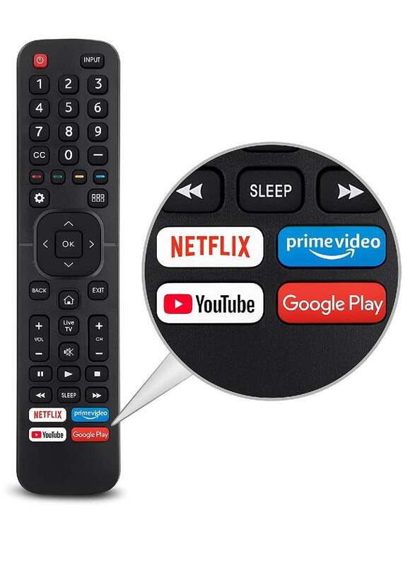 

Dxb Gadgets Replacement Remote Control For Hisense-Smart-TV-Remote, with Netflix, Prime Video, YouTube, Google Play Buttons Black