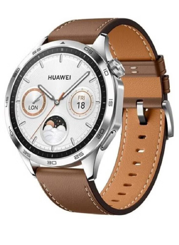 

Generic Leather Genuine Strap Band for Huawei Watch GT 4 46mm, Brown