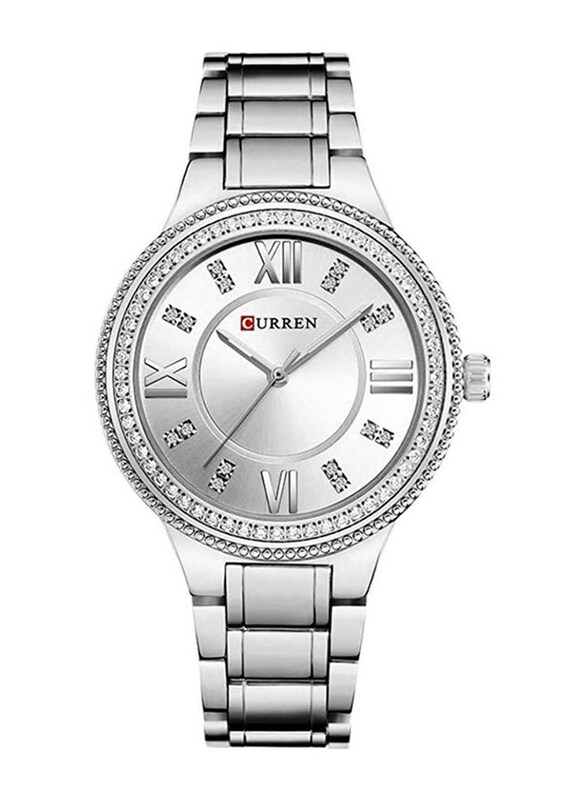 

Curren Analog Watch for Women with Stainless Steel Band, Water Resistant, 9004, Silver