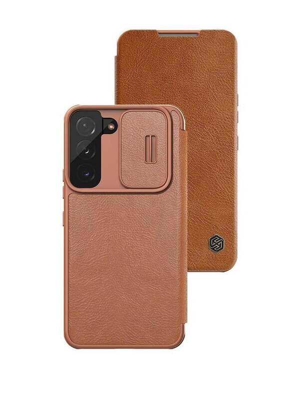 

Nillkin Samsung Galaxy S23 Camera Protection Leather Flip Luxury wallet Business Style with Card Slot Mobile Phone Case Cover, Brown