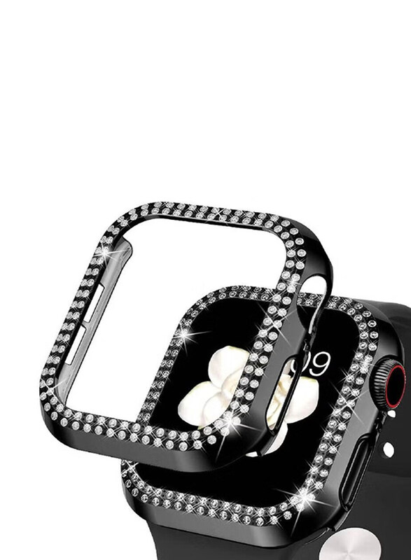 

Generic Diamond Cover Guard Shockproof Frame for Apple Watch 41mm, Black