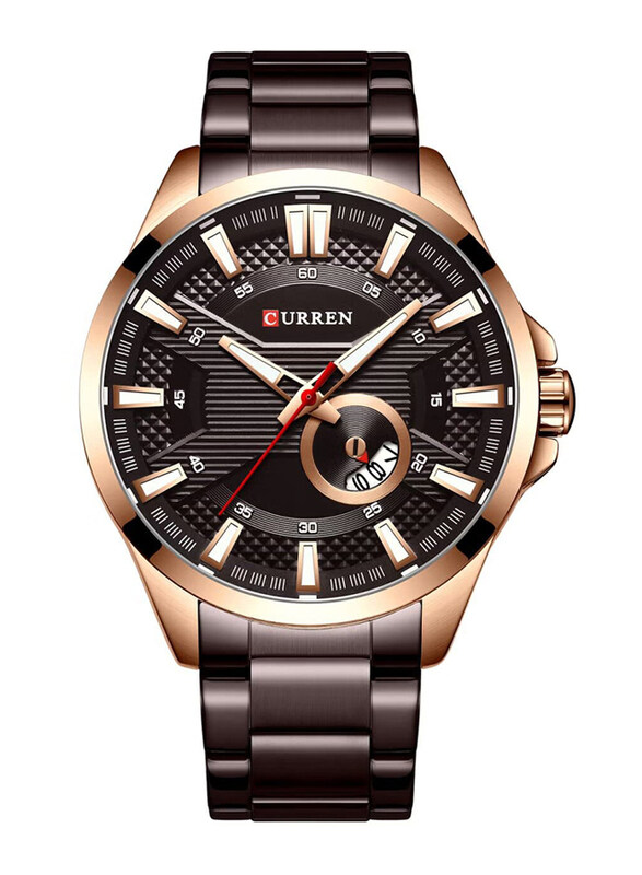 

Curren Analog Watch for Men with Stainless Steel Band, Water Resistant, 8372, Black