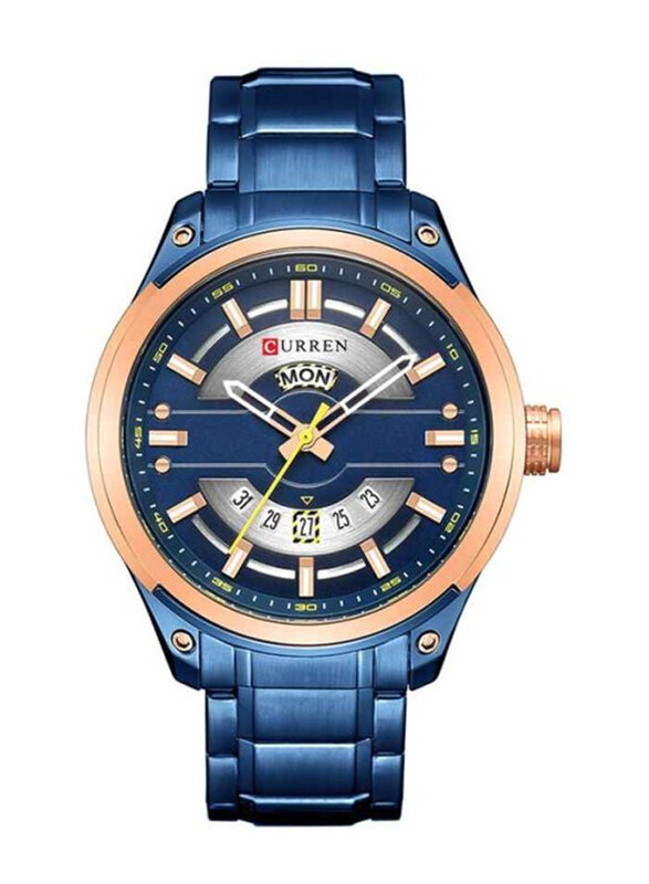 

Curren Analog Watch for Men with Metal Band, Water Resistant, 8319, Blue