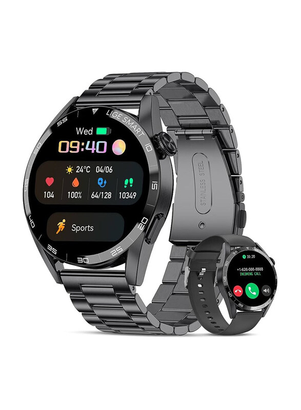 

Hyx Stainless Steel Fitness Smartwatch, Black