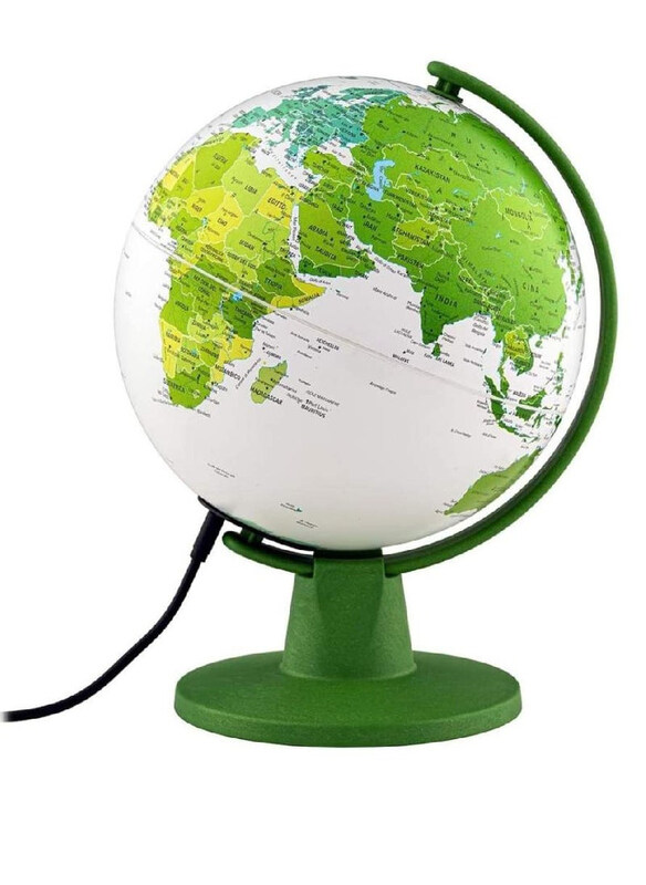 

Generic Illuminated & Revolving Educational Globe with LED Light, White/Green