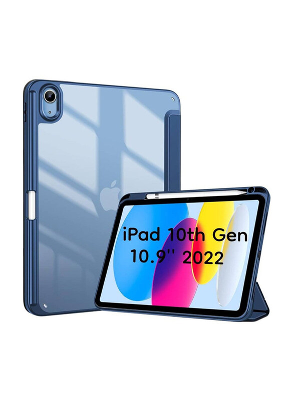 

HYX Apple iPad 10th Gen Shell Trifold Protective Tablet Case Cover, Blue