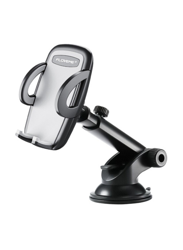 

Floveme Windshield Dashboard Universal Bracket Car Phone Holder Stand, Black/Grey