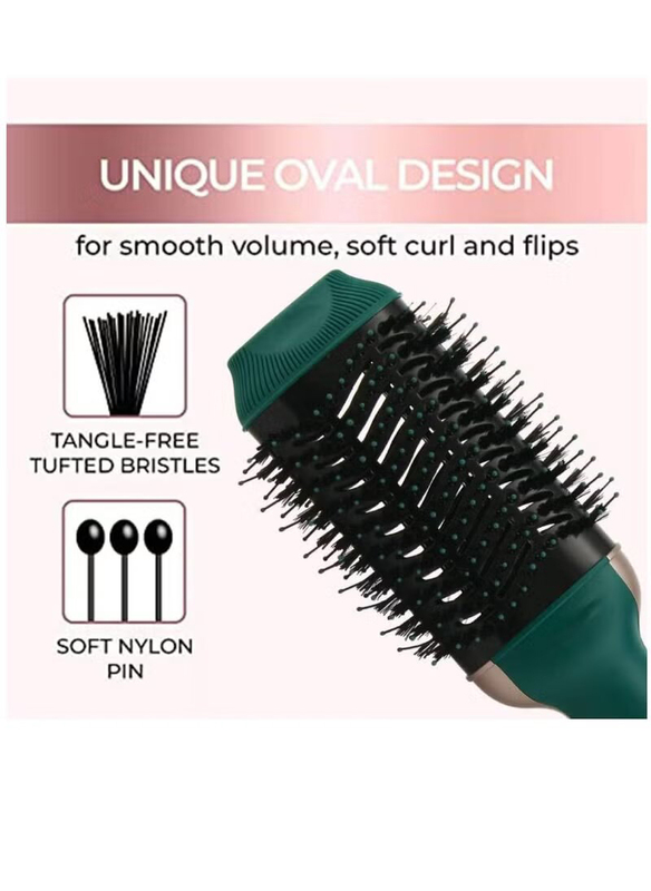 Arabest Professional Hot Air Styler One Step Hair Dryer & Volumizer Hair Straightener Brush Comb, Green