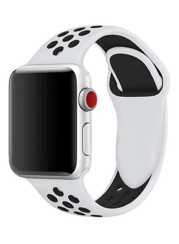 

Euro Silicone Replacement Band For Apple Watch 44mm White/Black