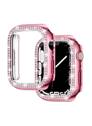 Diamond Apple Watch Shockproof Frame Cover Guard for Apple Watch 44mm, Pink