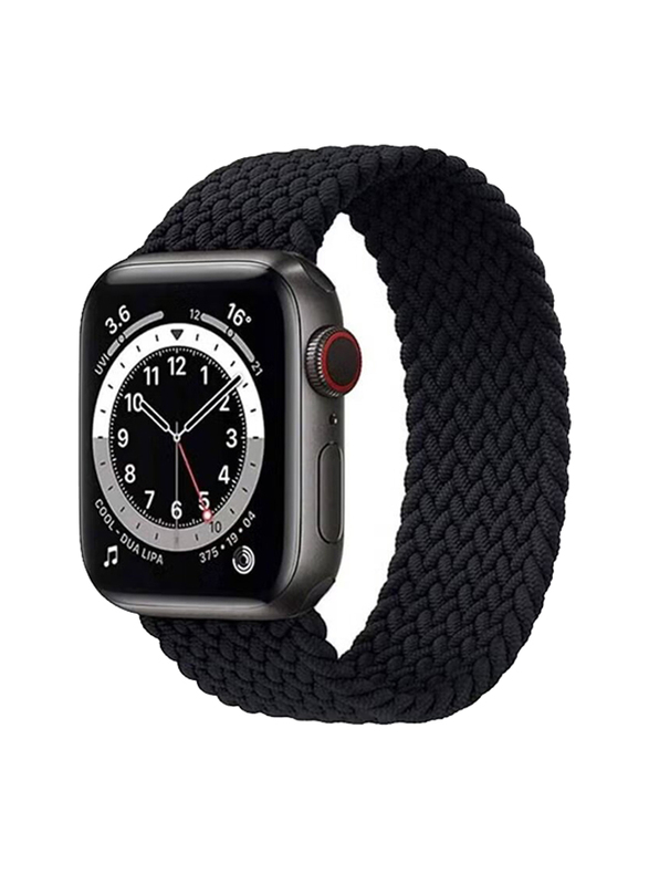 Braided Solo Loop Watch Band for Apple Watch Series 7 45mm, Black