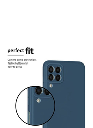 Zoomee Samsung Galaxy M33 5G Protective Silicone Flexible Camera Protection Slim Ultra Soft Back Mobile Phone Case Cover, Blue
