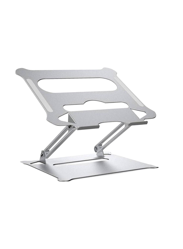 Stand Foldable Laptop Stand Holder with Heat Vent Ergonomic Portable Aluminum, Silver