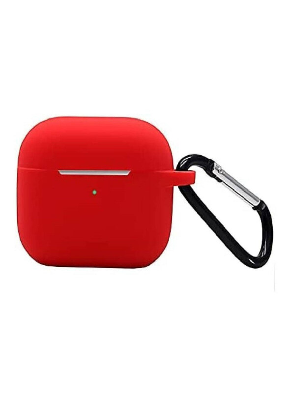 

Generic Protective Case Skin Cover with Keychain and Lock for Apple AirPods 3, Red