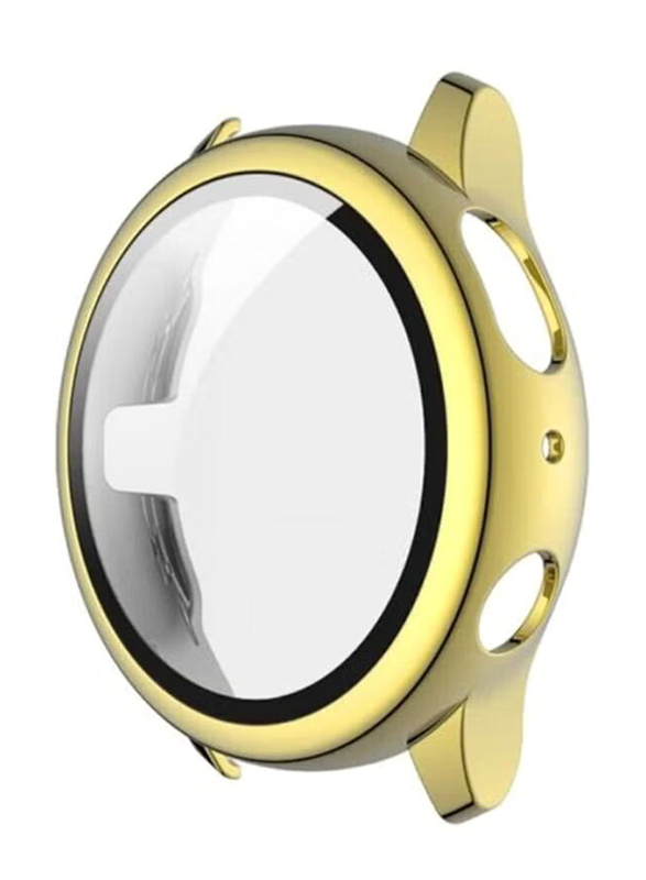 Ultra Slim Full Coverage Bumper Protection Case Cover for Samsung Watch Active 2 44mm, Gold