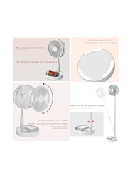 Mini Desk/Standing Travel Fan with USB Retractable Battery, Adjustable Folding Height, Suitable for Many Occasions, White