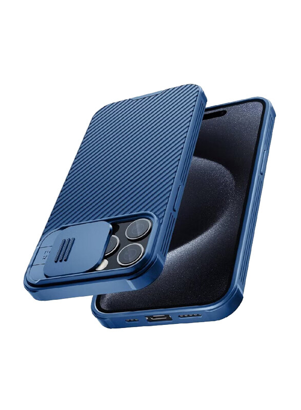

Olliwon Apple iPhone 15 Pro 6.1-inch 2023 CamShield Pro Slim Fit Shockproof Anti-Scratch Slide Camera Protection Mobile Phone Case Cover, Blue