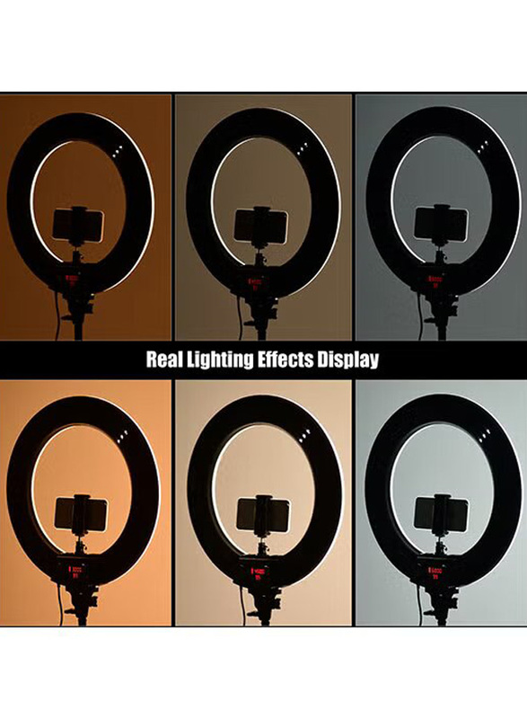 60W Dimmable 3000-6000K Colour Temperature Photography LED Ring Light, Black