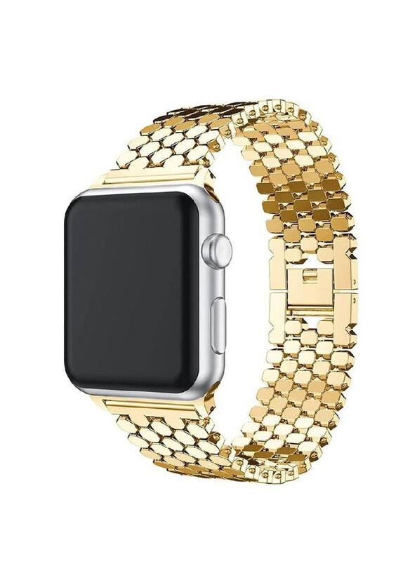 

Generic Stainless Steel Watch Band for Apple 42mm 44mm 45mm, iWatch Series 7/6/5/4/3/2/1/SE, Gold