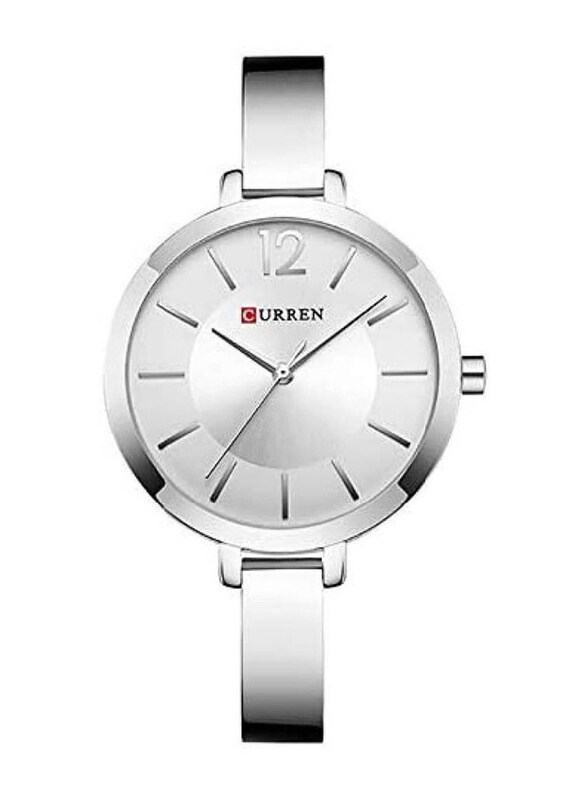 

Curren Analog Watch for Women with Stainless Steel Band, Water Resistant, 9012, Silver