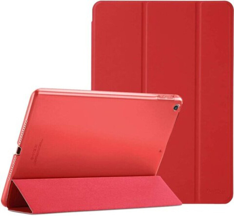 

Generic Apple iPad 9.7-inch 6th/5th Gen2018/2017 Ultra Slim Lightweight Stand Translucent Frosted Smart Tablet Flip Case Cover, Red