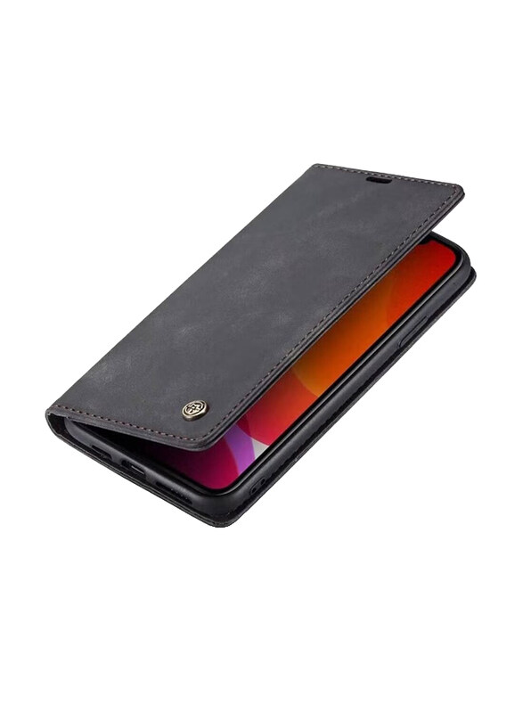 

Generic Samsung Galaxy A53 5G Genuine Leather Wallet Magnetic Flip Mobile Phone Case Cover, Black