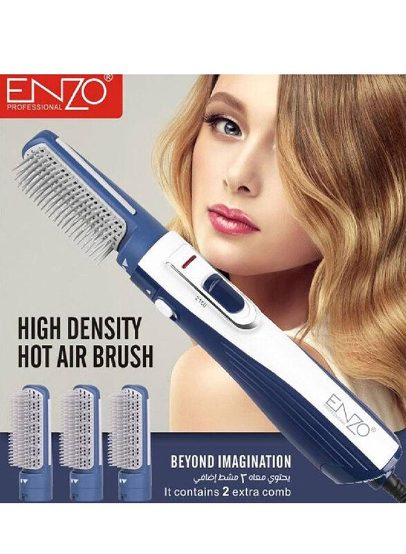 

Enzo High Density Hot Air Hair Brush, EN-505, Blue/White