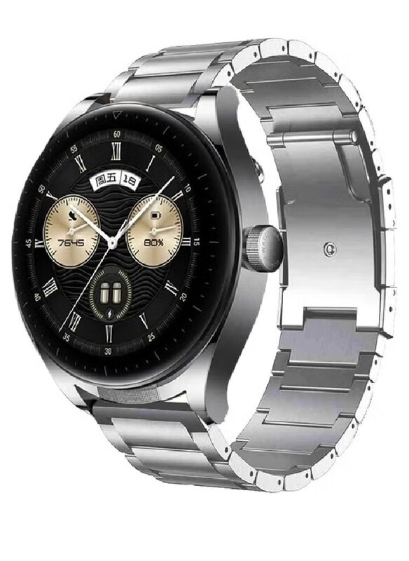 

Perfii Stainless Steel Strap Band for Huawei Watch Buds, Silver