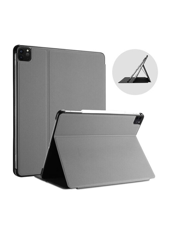 

QuickTech Apple iPad Pro 12.9” (3rd/4th Generation 2018/2020) Slim Protective Folio Mobile Phone Case Cover with Support Apple Pencil 2 Pairing & Char