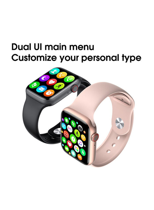 Smart Watch Bluetooth Touch Screen with Massage Reminder Temperature Measurement Blood Pressure Heart Rate Monitor Functions for Android & iOS iPhone, White