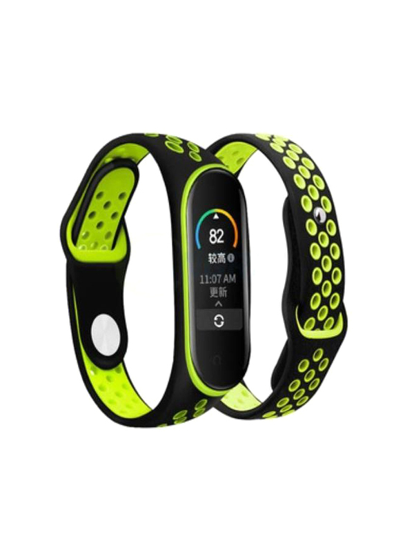 Silicone Replacement Wristband Waterproof Bracelet Strap for Xiaomi Mi Band 7, Yellow/Black