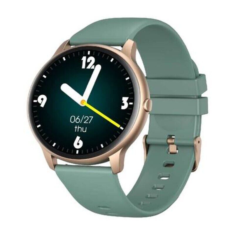 

Generic Round Full Touch Screen Bluetooth Smartwatch, Gold/Green