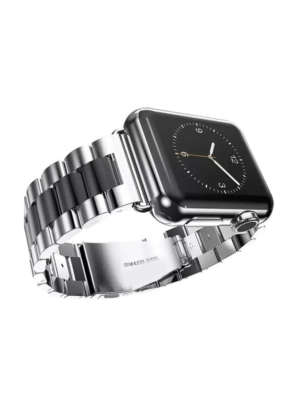 

Generic Replacement Stainless Steel Smartwatch Band for Apple Watch 42/44mm, Silver/Black