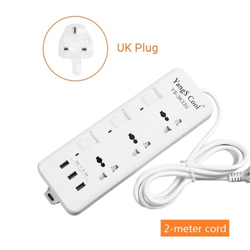 Kkmoon Electrical Sockets Charging Station Hub Versatile Power Strip with USB Ports, White