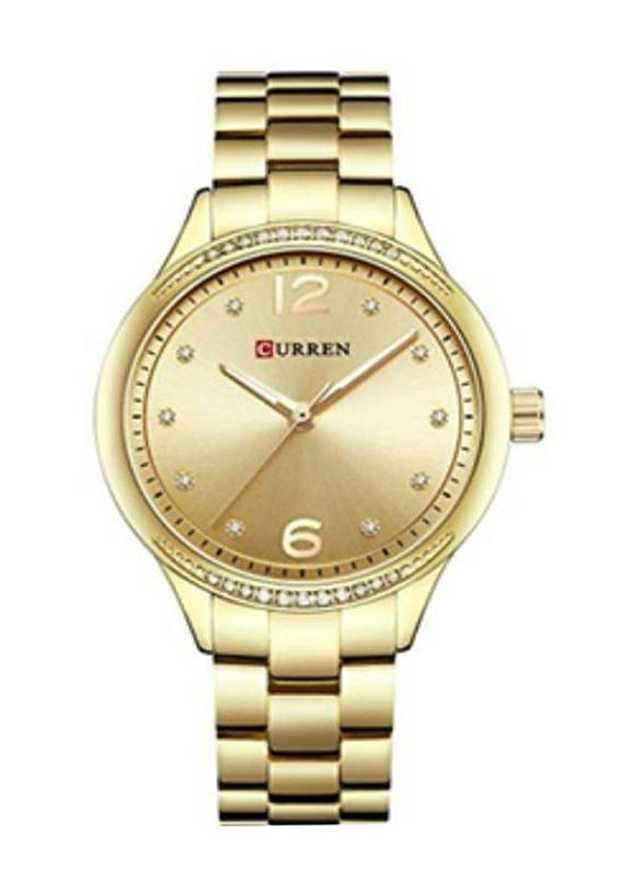 

Curren Analog Watch for Women with Stainless Steel Band, Water Resistant, 9003, Gold