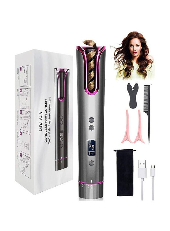 

Ics Cordless Automatic Curling Iron with LCD Display and 4 Adjustable Temperature, MDJ-808, Multicolour