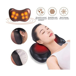 Multifunction Massage Pillow with 8 Massager Heads Heater, One Size, Brown