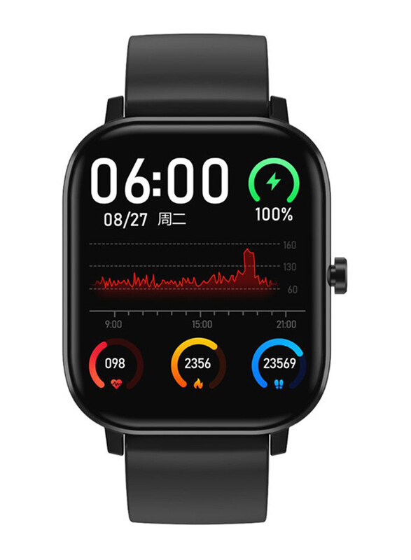 44mm Smart Watch Full Touch Screen Fitness Heart Rate Monitor Sport, DT35, Black