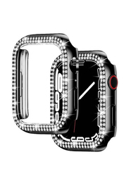 Bling Crystal Diamond Protective Bumper Frame Case Cover for Apple iWatch 45mm, Black